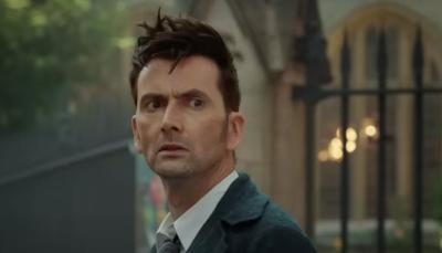 David Tennant as the 14th Doctor looking penseive in the Doctor Who 60th Anniversary specials trailer