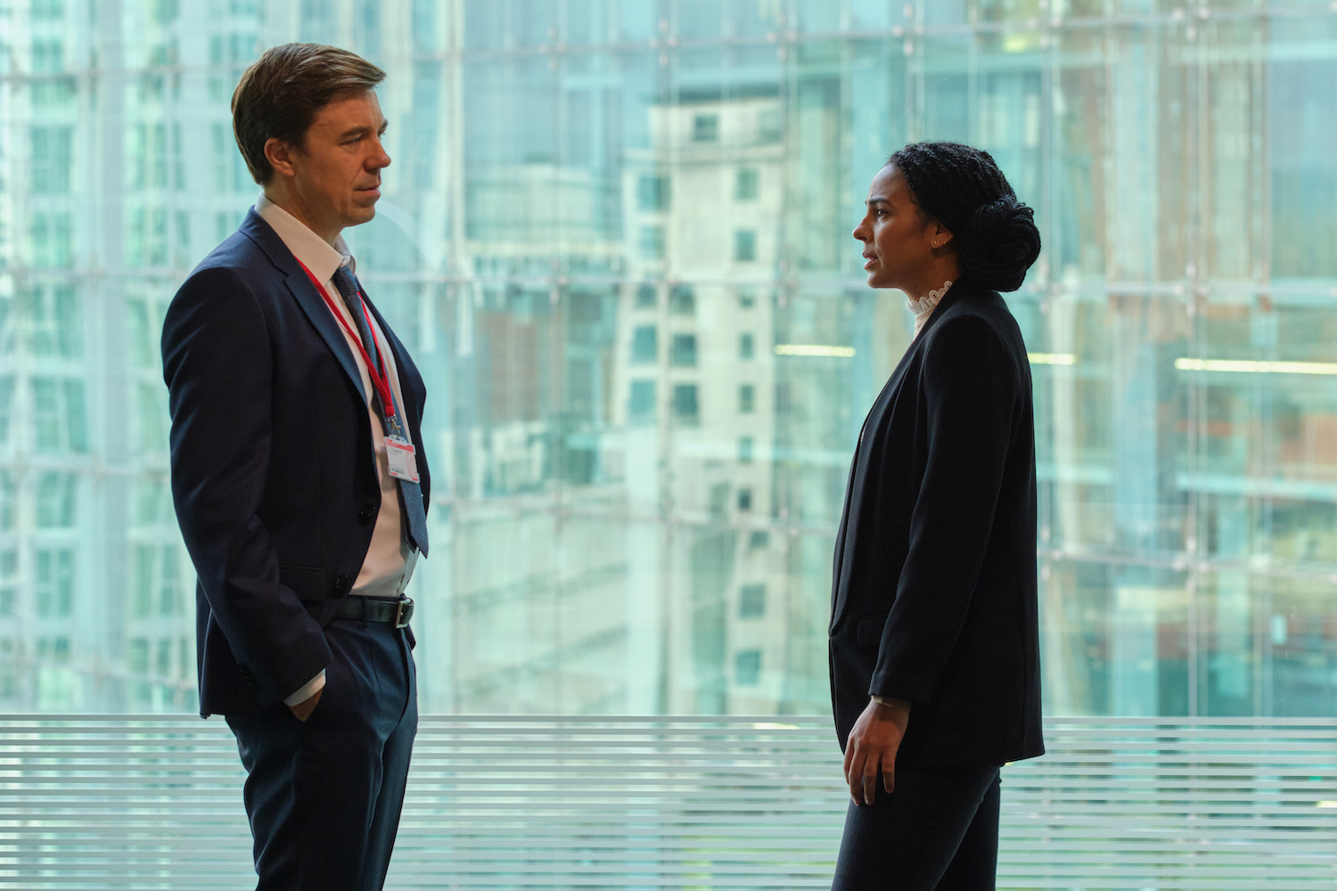 Chris Edwards (Andrew Buchan) and Francine Bridge (Marsha Thomason). Credit: Courtesy of © Sky UK Limited