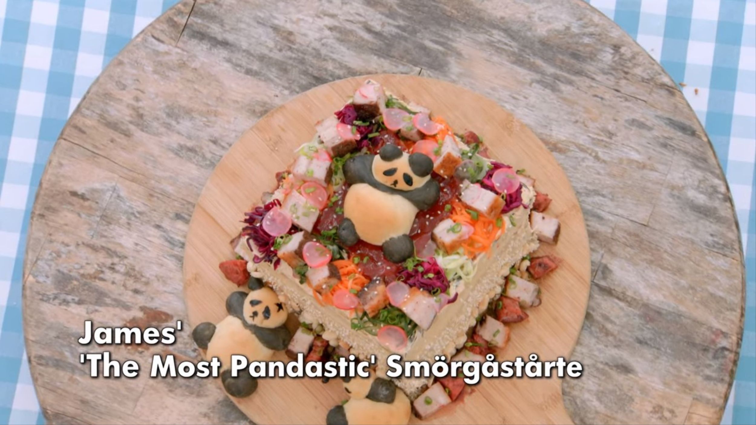 Picture Shows: James' The Most Pandastic Smörgåstårta Showstopper for The Great British Baking Show Season 10's Bread Week