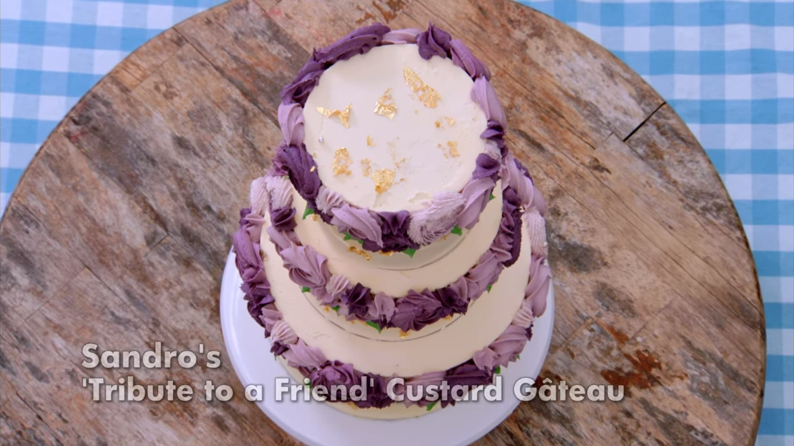 Picture Shows: Sandro's Tribute to a Friend Showstopper from The Great British Baking Show's Custard Week