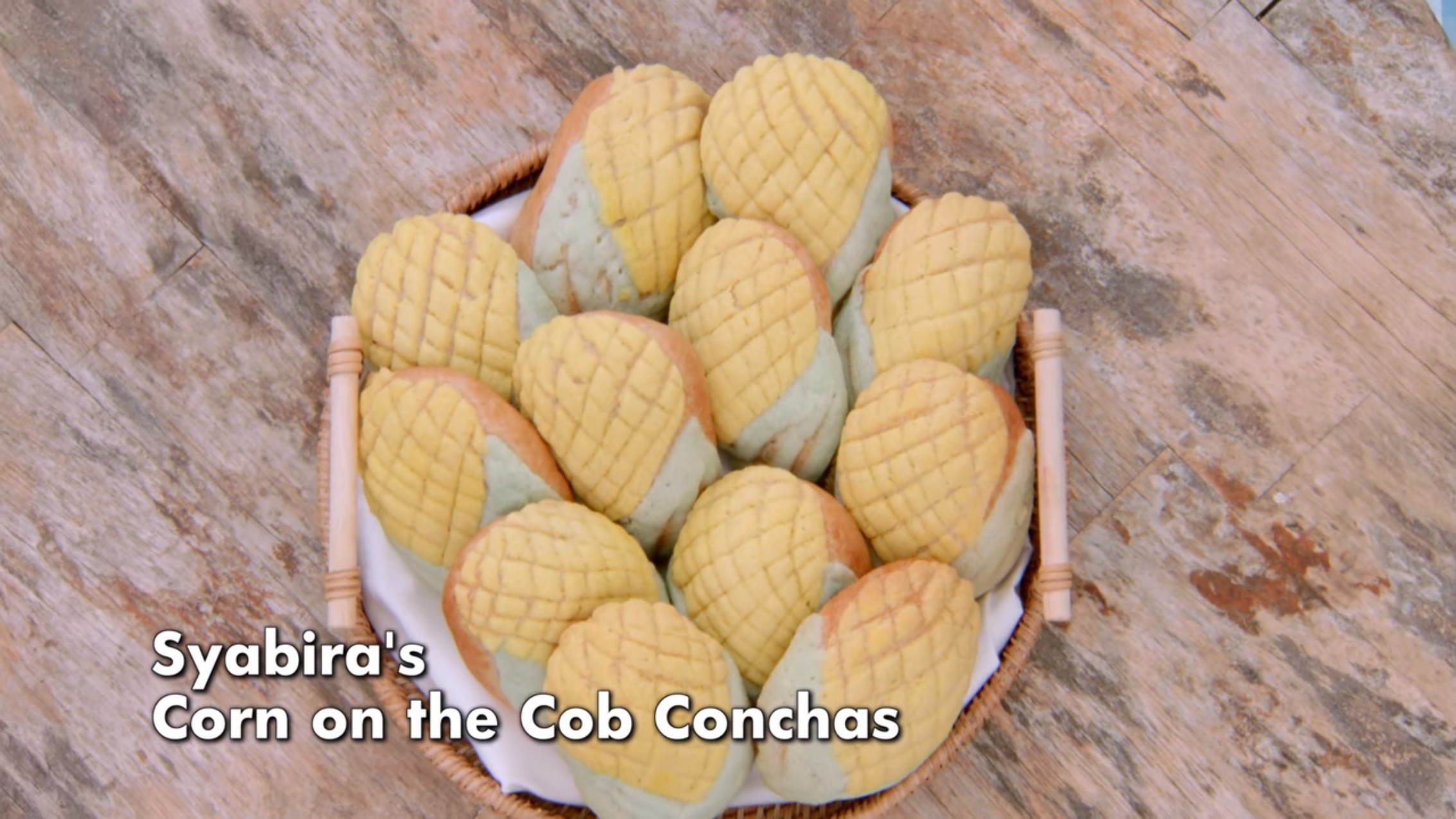 Picture shows: Syabira's Corn on the Cob Conchas Signature from The Great British Baking Show Collection 10's Mexican Week