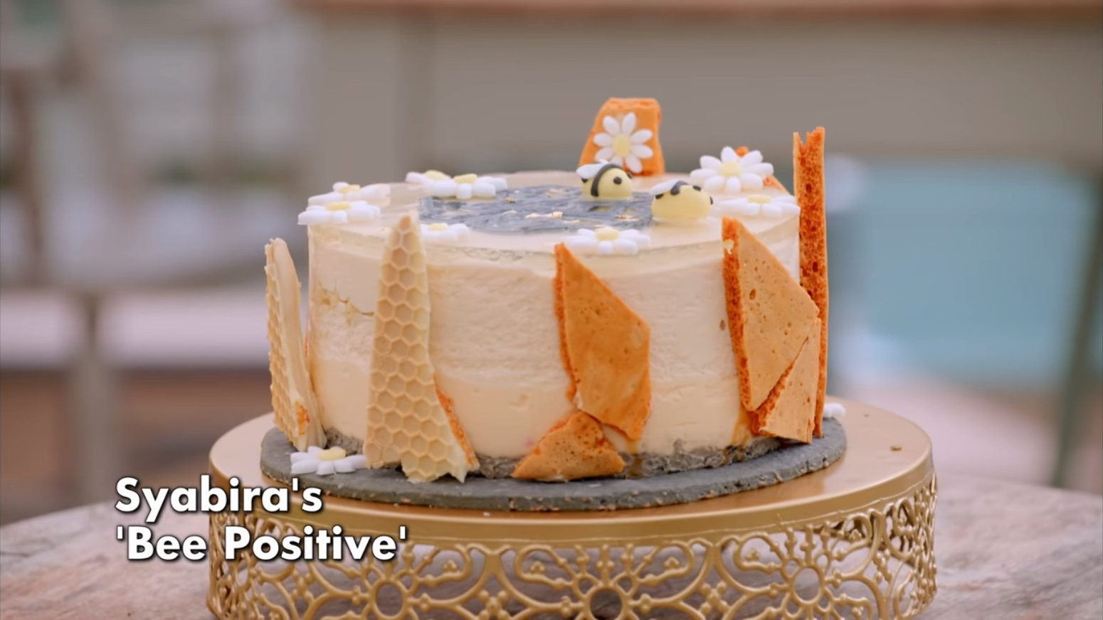 Picture shows: The Great British Baking Show Collection 10 Syabira's Bee Positive Dessert Week Showstopper 