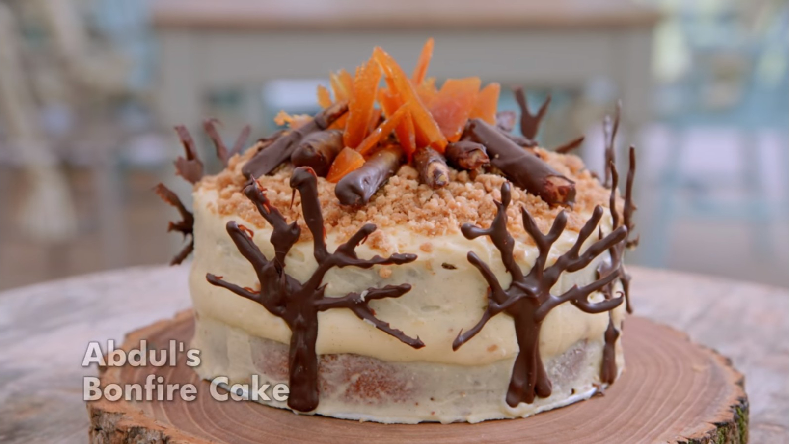Picture Shows: Sandro's Bonfire Cake Signature from The Great British Baking Show Collection 10's Halloween Week
