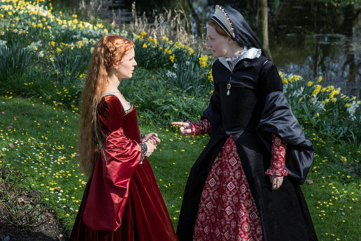 Alicia von Rittburg and Romola Garai in "Becoming Elizabeth"