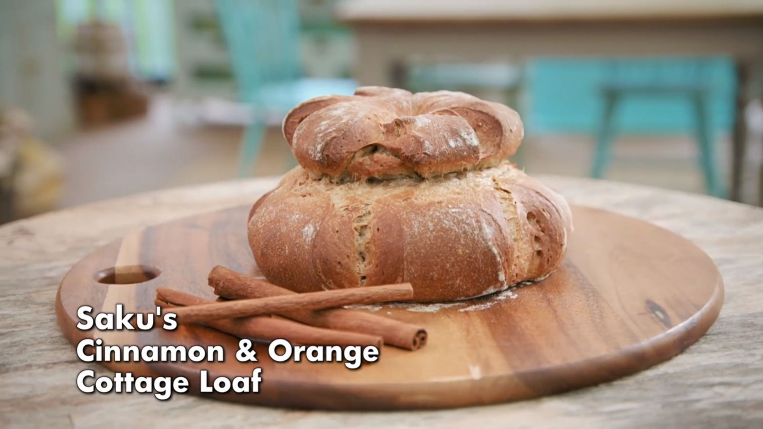 Saku's Cinnamon & Orange Cottage Loaf from the Signature Challenge in 'The Great British Baking Show's Season 14 Bread Week