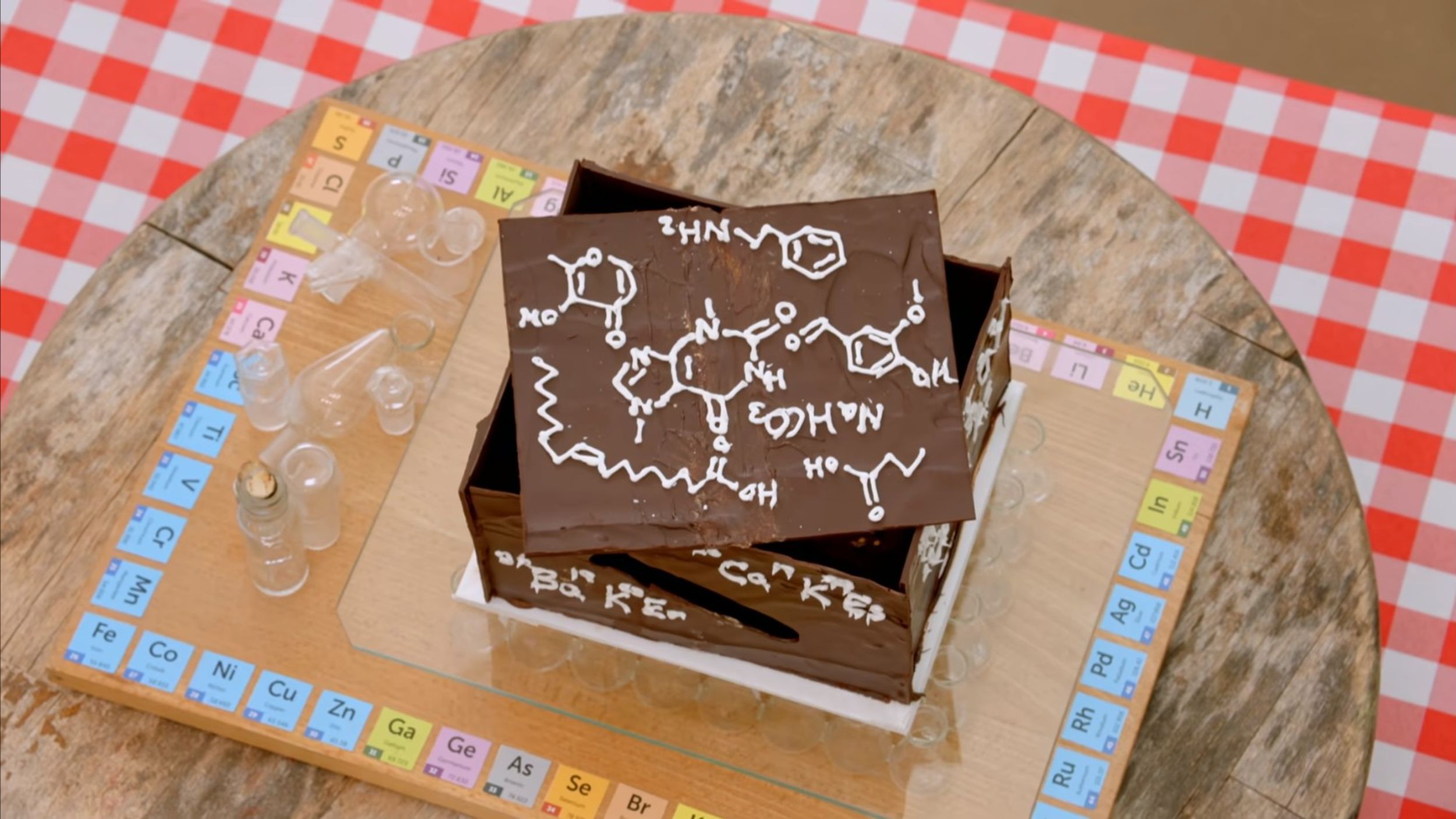 Josh's Chemistry Centenary Chocolate Box Cake Showstopper from 'The Great British Baking Show' Season 14's Chocolate Week