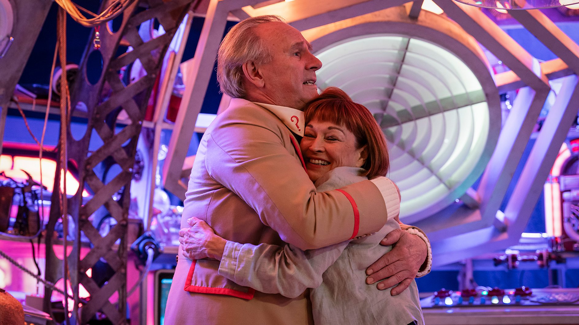 Peter Davison and Janet Fielding in "Tales of the TARDIS"
