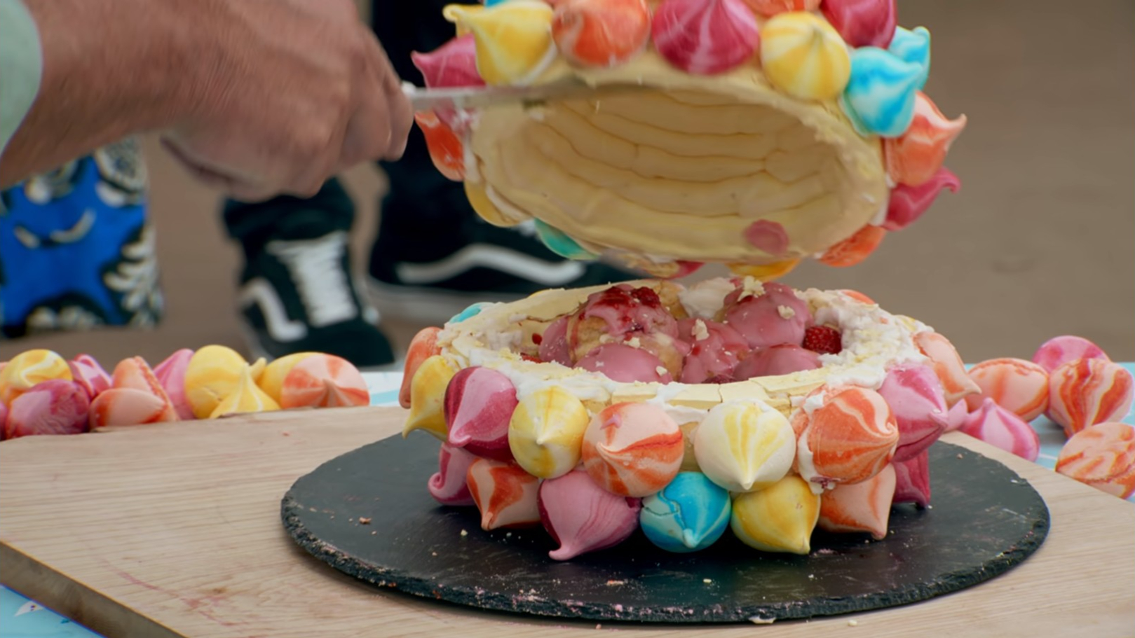 Cristy's Croquembouche Meringue Bombe Showstopper from 'The Great British Baking Show' Season 14's Desserts Week 