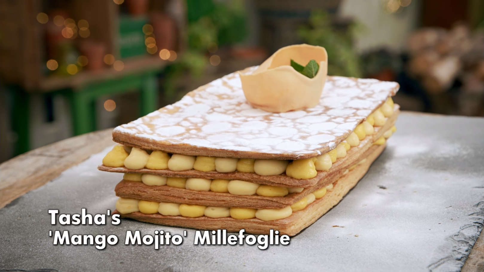 Tasha's Unfinished Mango Mojito’ Millefoglie Showstopper from The Great British Baking Show Season 14's SemiFinal