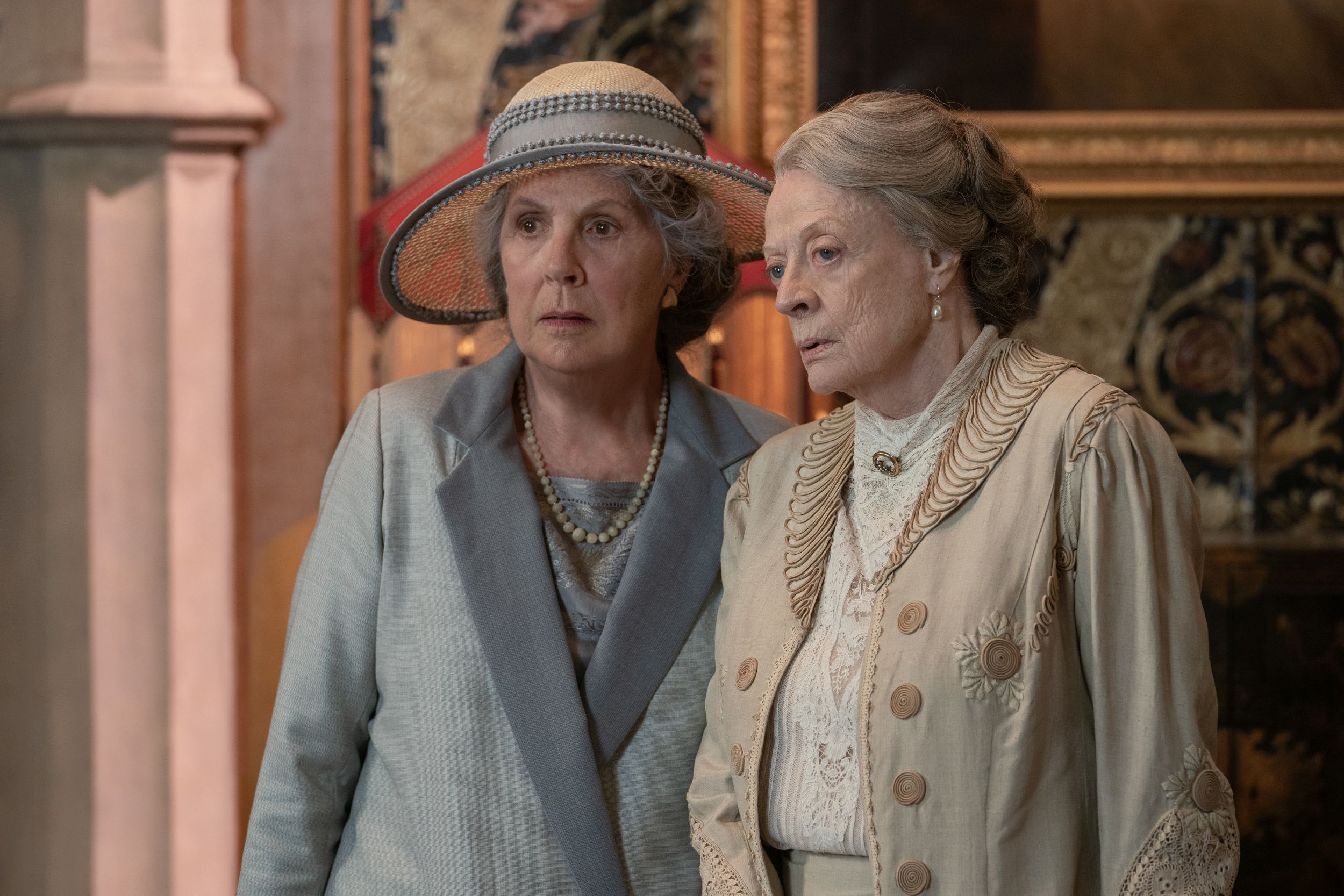 Penelope Wilton as Isobel Grey and Maggie Smith as Violet Crawley