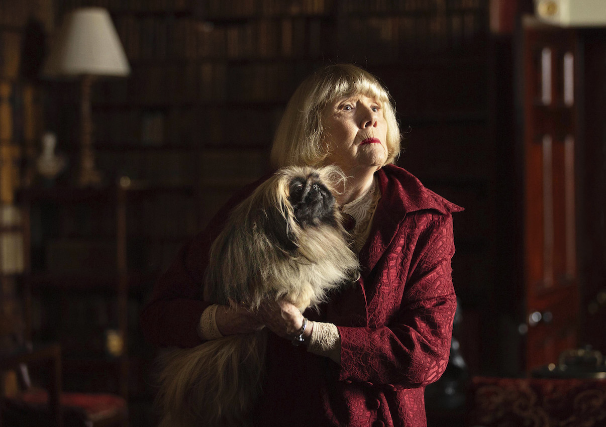 Mrs. Pumphrey (Diana Rigg) and Tricky Woo. Credit: Courtesy of © Playground Television UK Ltd & all3media international