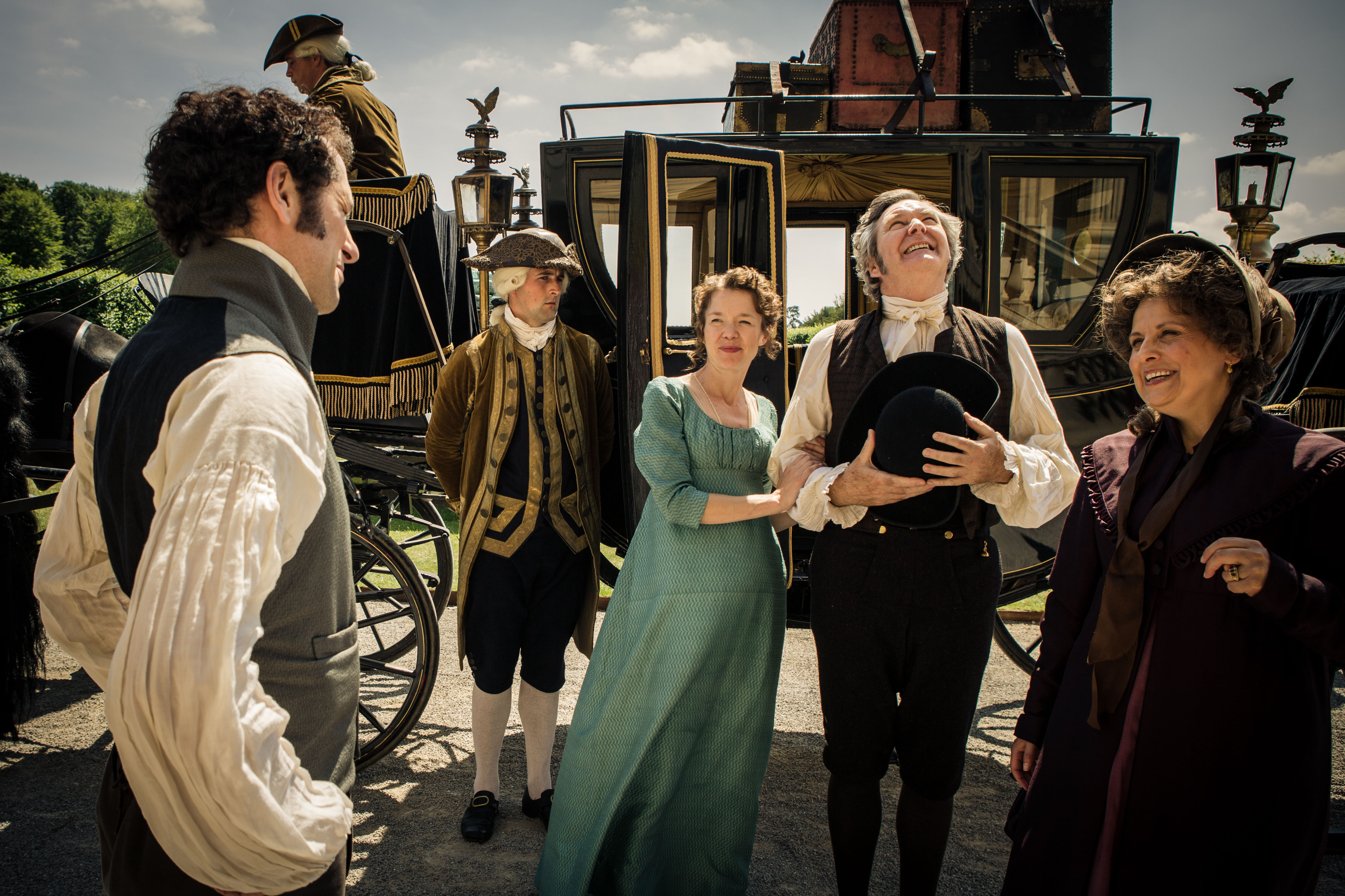 The Darcys and the elder Bennets in "Death Comes to Pemberley" (Photo: Robert Viglasky/Origin Pictures 2013 for MASTERPIECE)