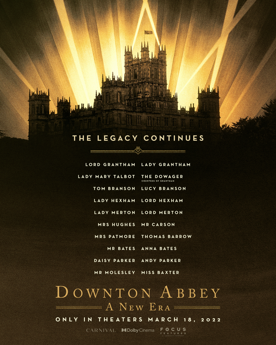 Downton Abbey: A New Era Official Poster Cast List