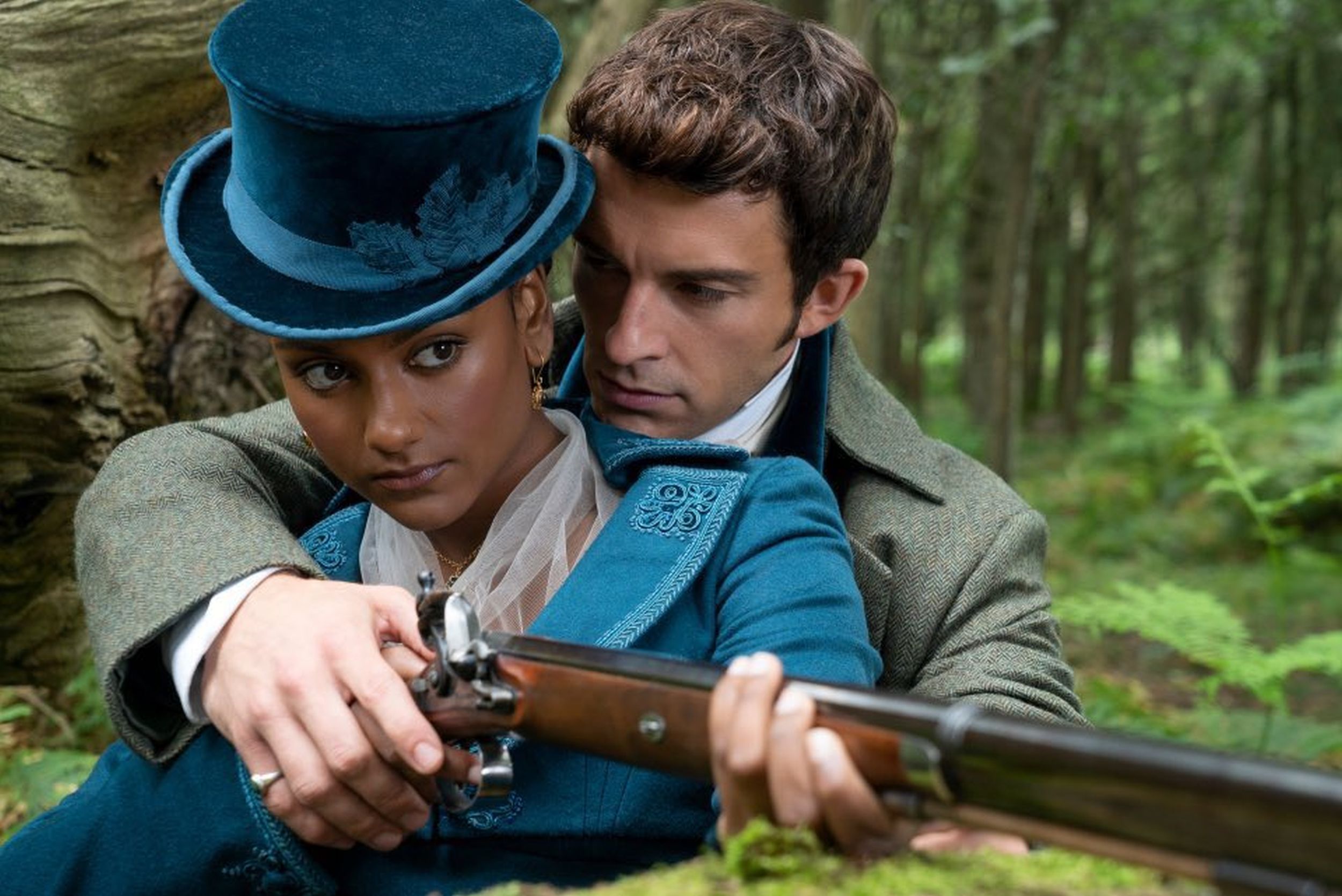 Simone Ashley and Jonathan Bailey in Bridgerton Season 2