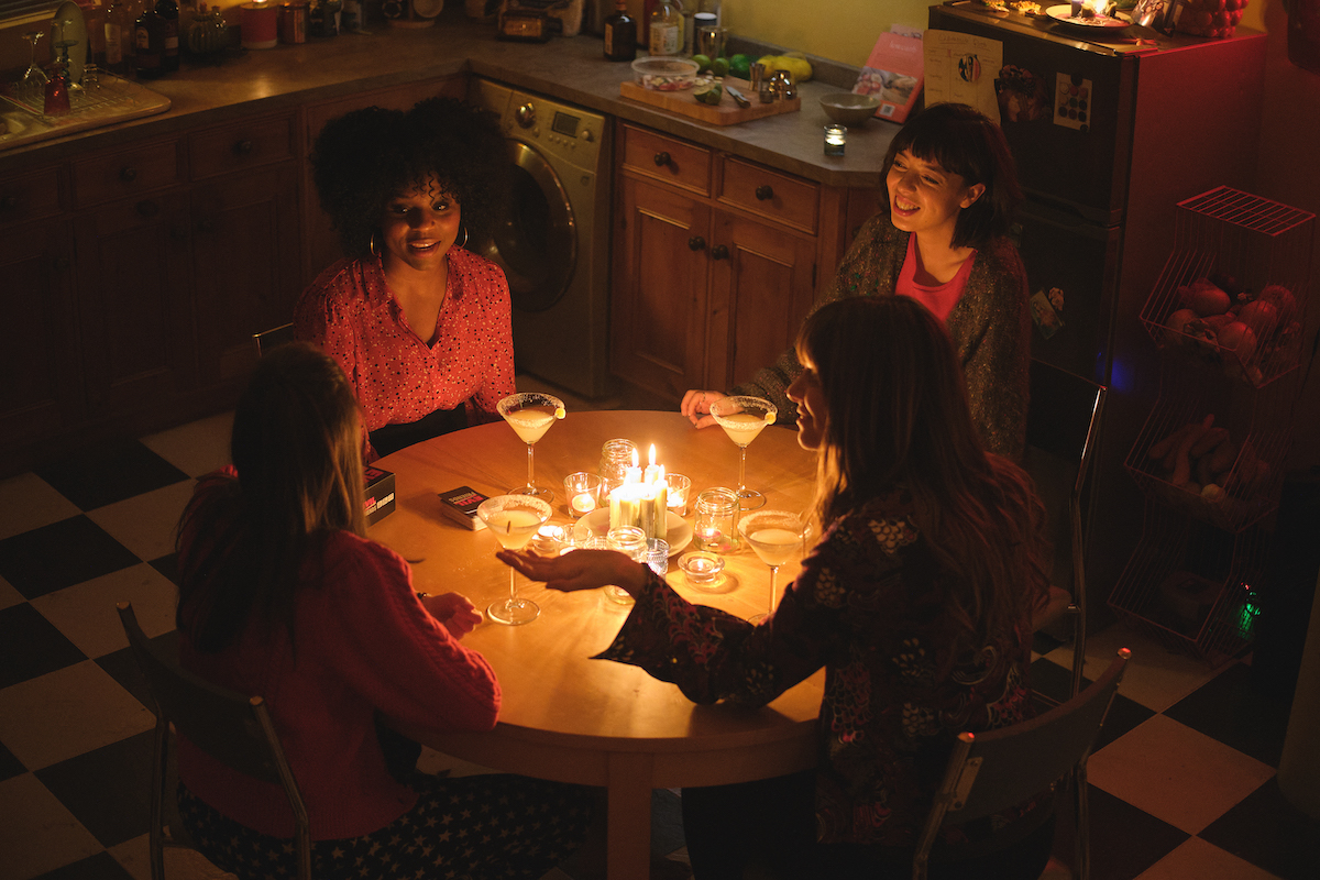 Bel Crowley, Aliya Odoffin, Marli Siu, and Emma Appleton in "Everything I Know About Love" (Photo: Peacock)