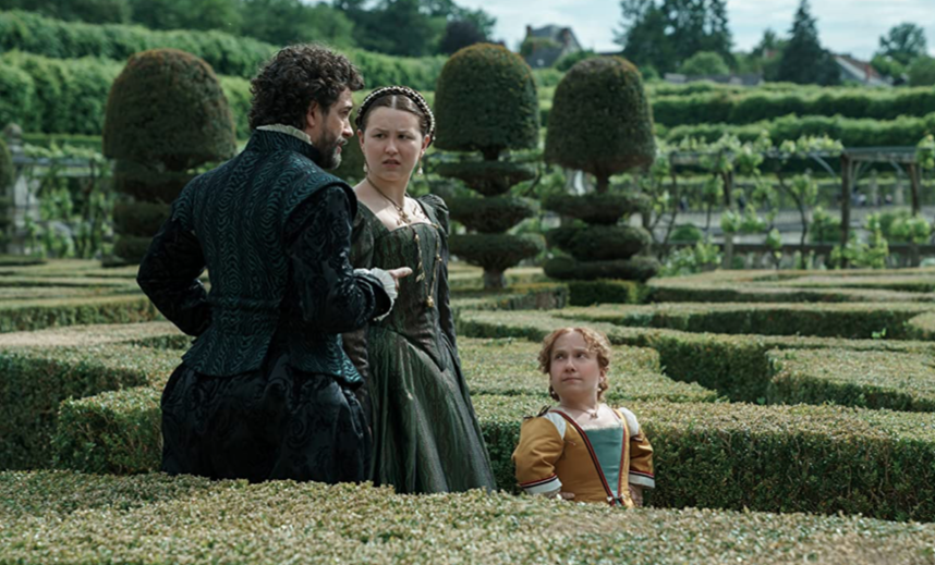 Sebastio (Adam Garcia), Catherine (Liv Hill) and Mathilde (Kiruna Stamell). (Starz)