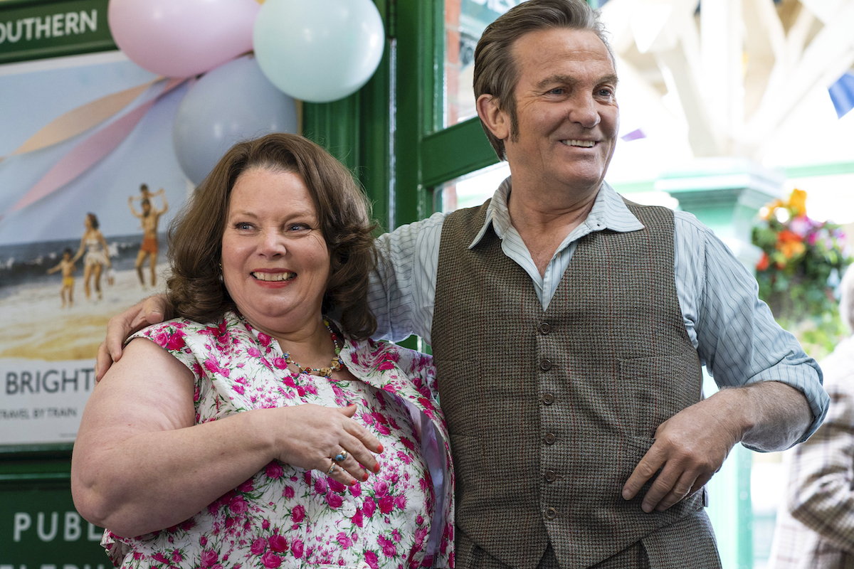 Bradley Walsh and Joanna Scanlon in "The Larkins" (Photo: Acorn TV)