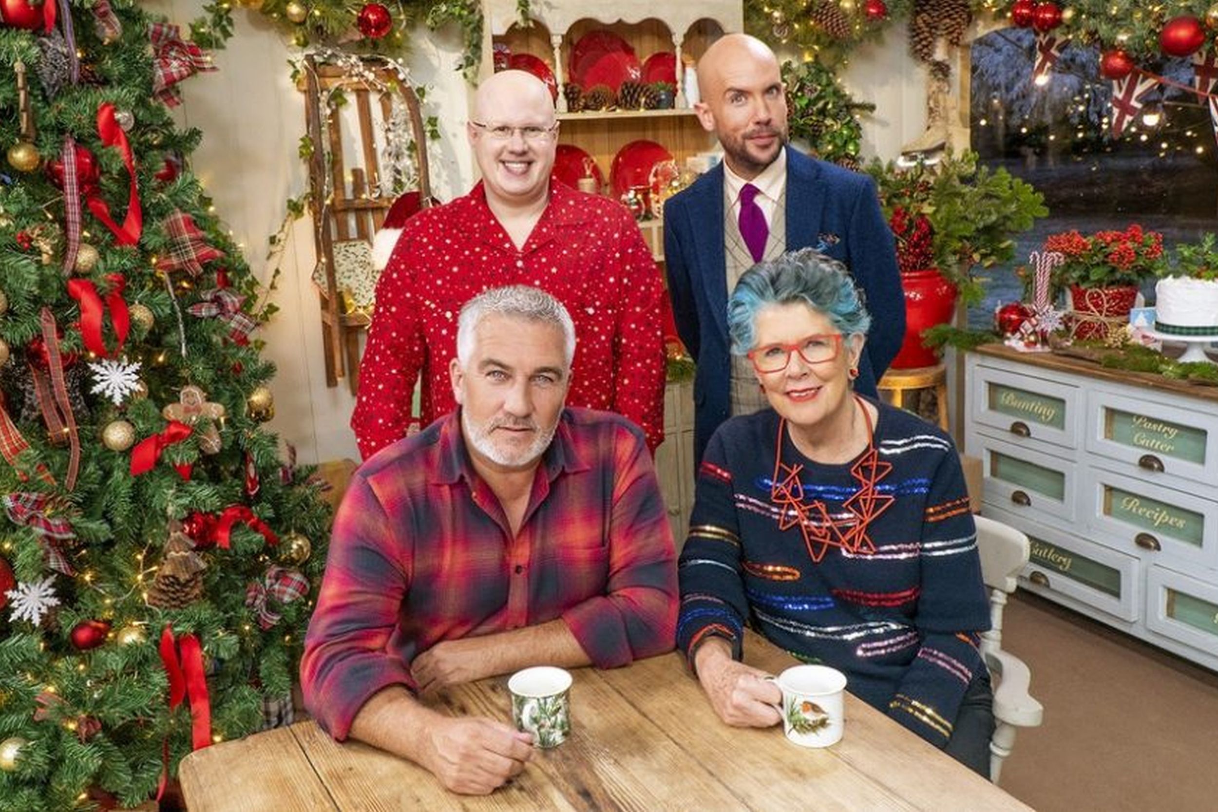 The cast of The Great Christmas Baking Show