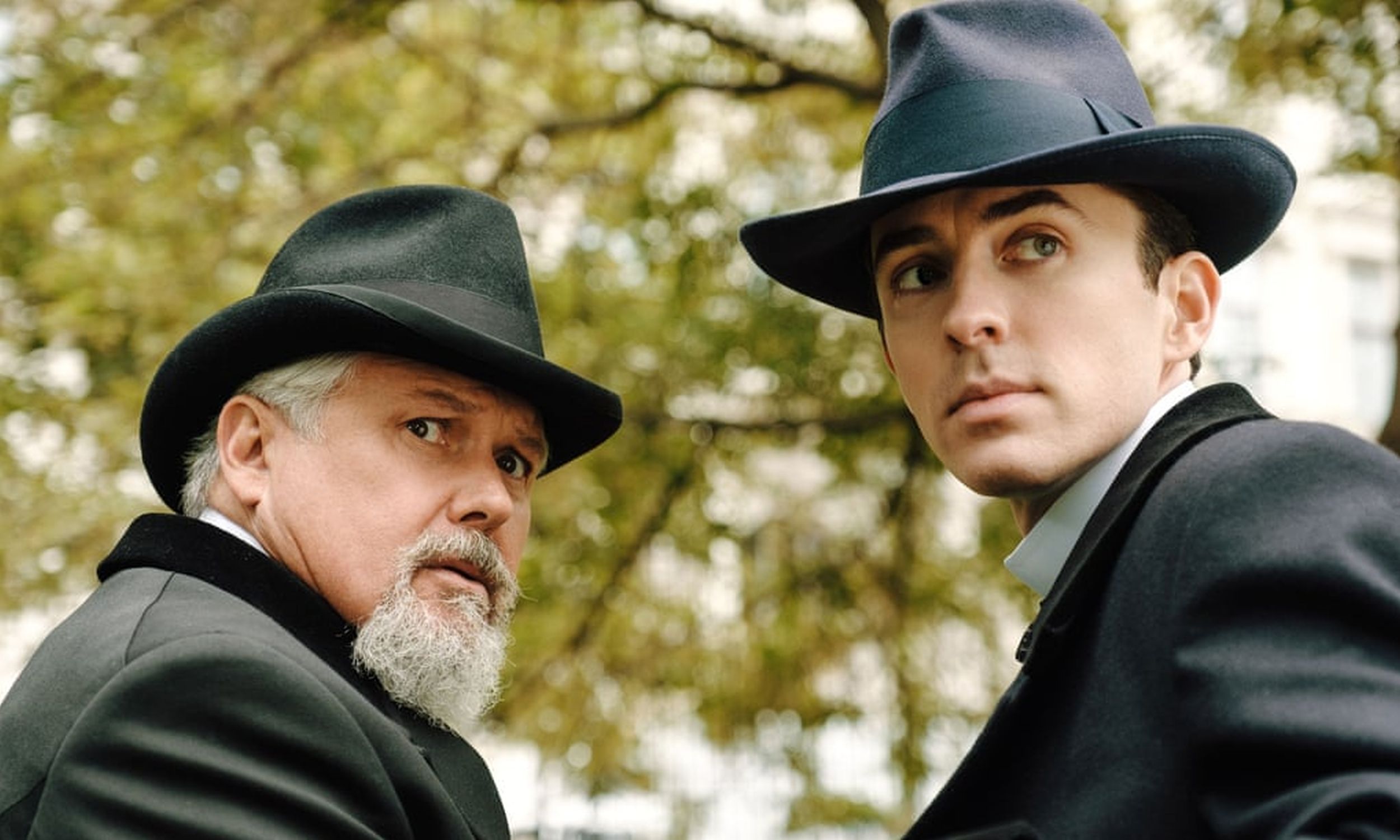 Conleth Hill as Mendel Liebermann and Matthew Beard as Max Liebermann in Vienna Blood