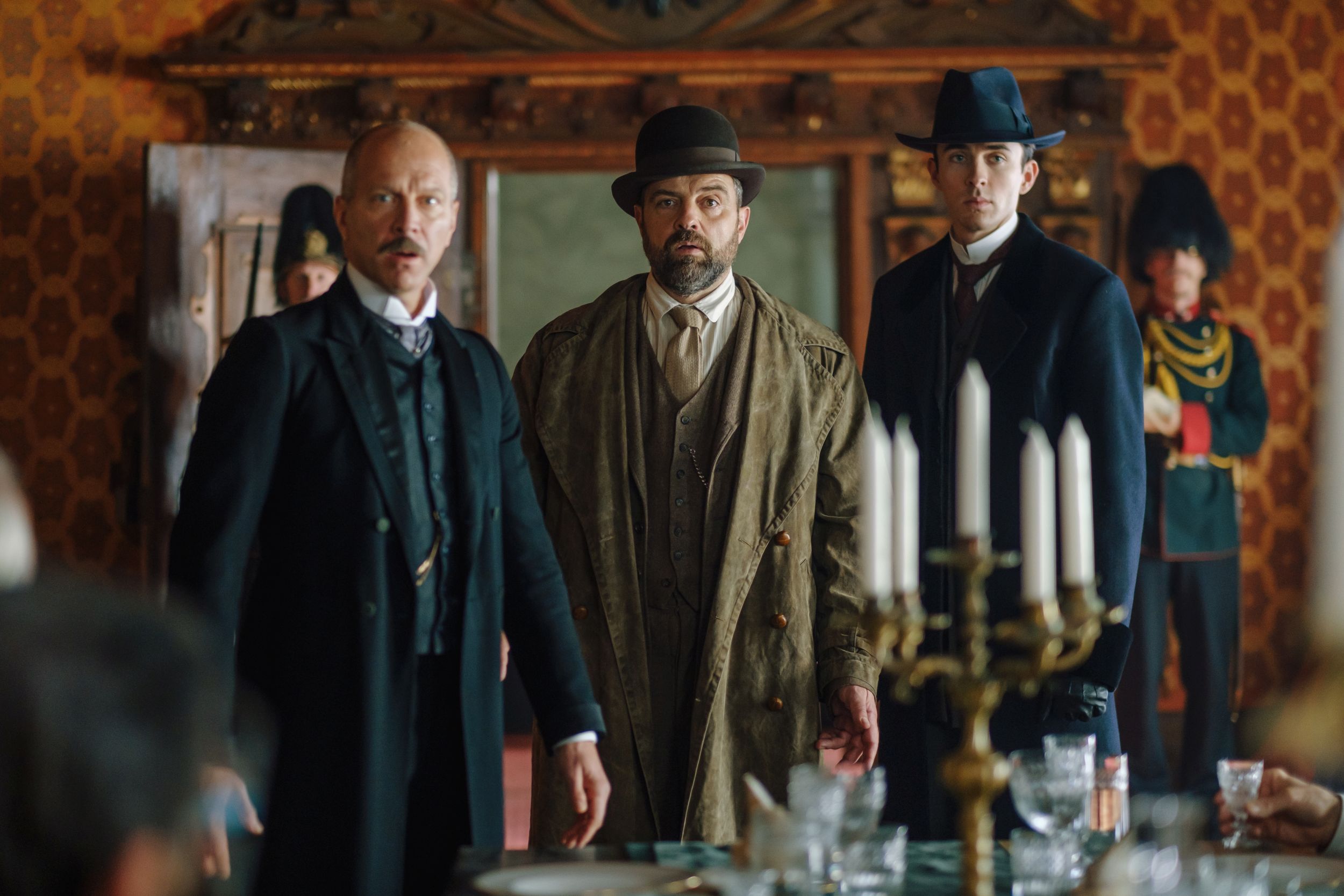 Simon Hatzl, Juergen Maurer and Matthew Beard in Vienna Blood Season 2