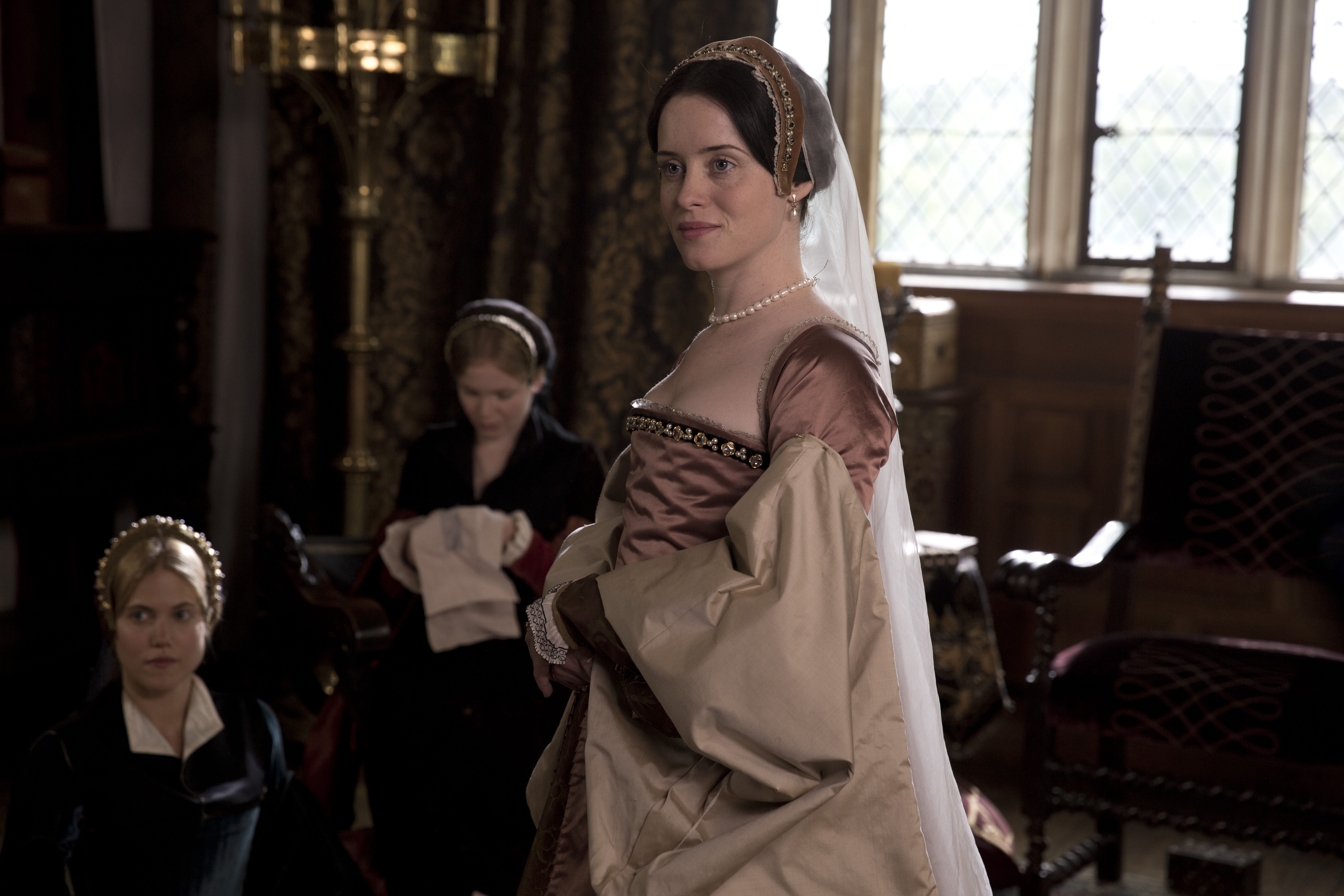 From one Queen to another: Claire Foy as Anne Boleyn in "Wolf Hall" (Photo: Ed Miller/Playground &amp; Company Pictures)