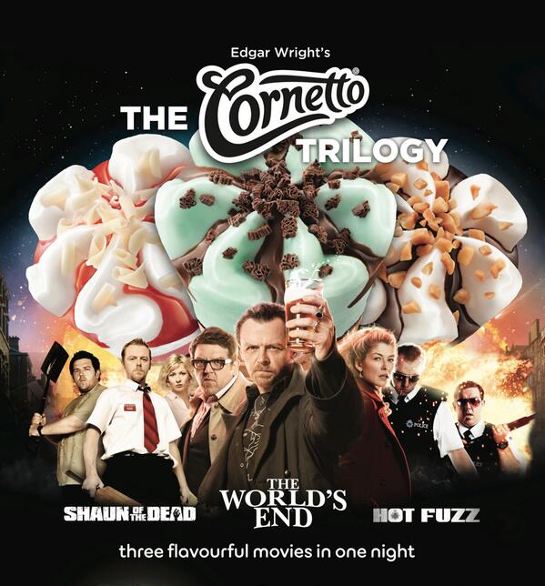 AMC's Cornetto Trilogy poster (Via @AMCTheatres on Twitter)