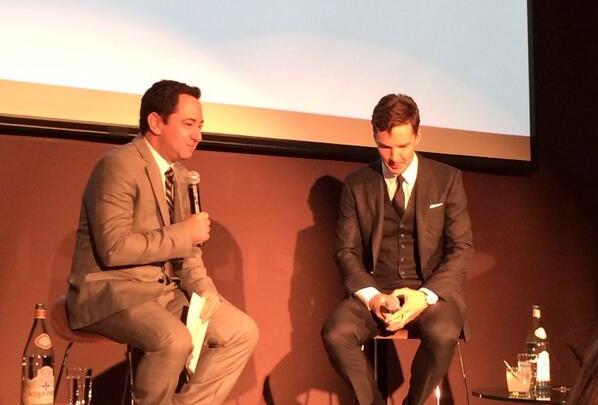 Cumberbatch and Feinburg talked about all manner of topics. (Photo: BAFTA NY via Twitter)