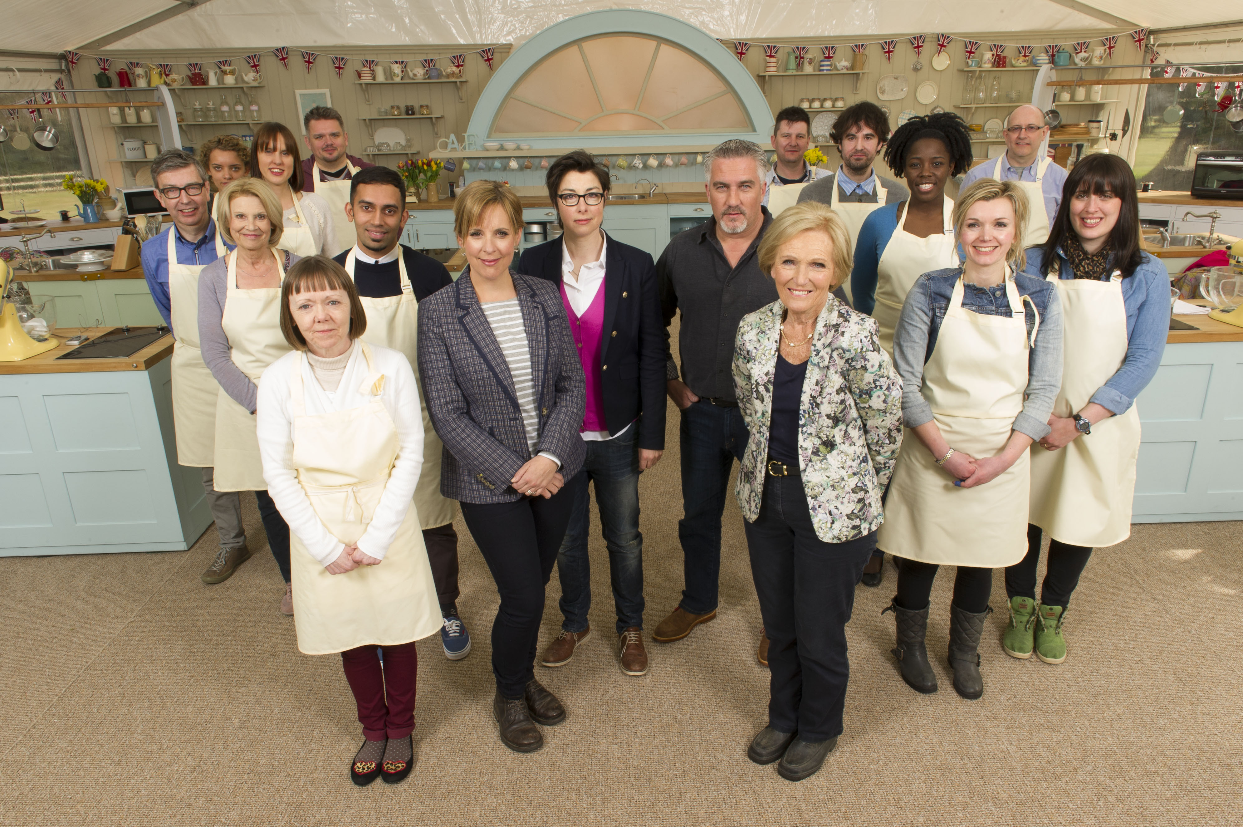 "Great British Baking Show" Season 4 cast (or Season 2 in America). Either way. (Photo: Courtesy of Des Willie Love Productions)