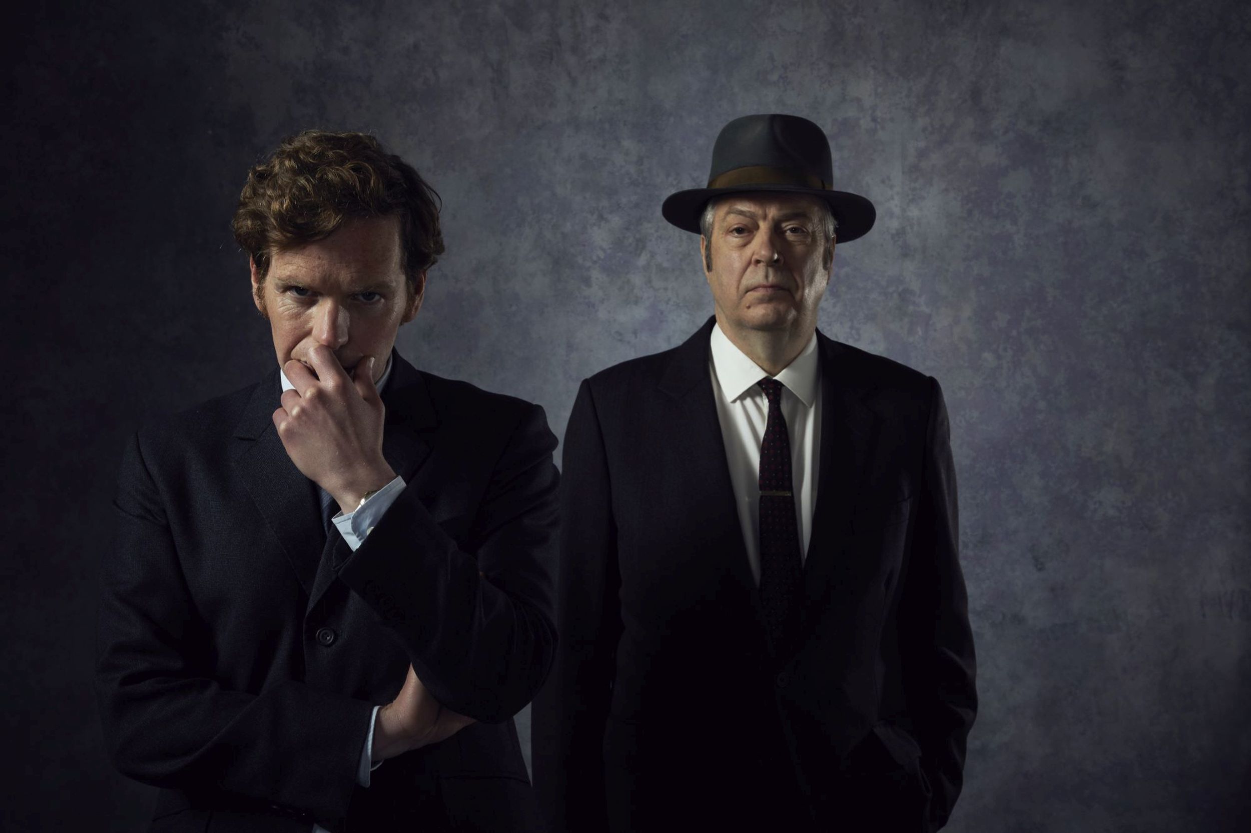 Shaun Evans and Roger Allam as Morse and Thursday in Endeavour