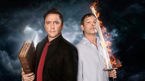 Peter Serafinowicz and Mark Heap in Good Omens. (Photo: BBC Radio 4)