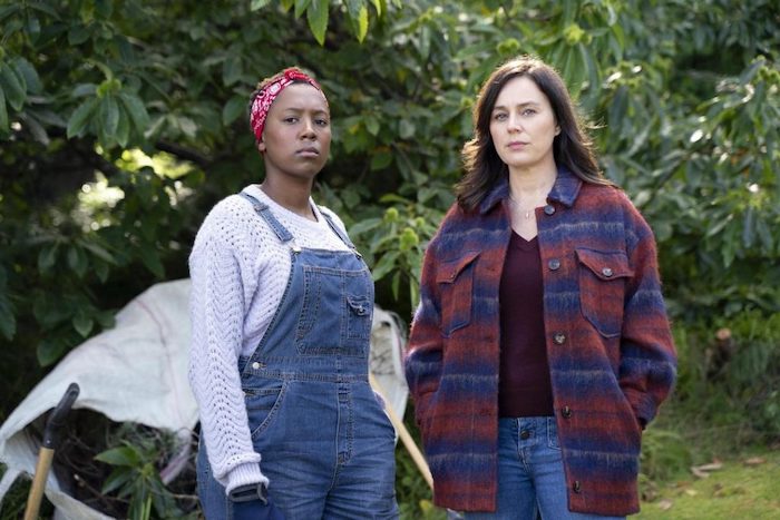 Jodie (Jill Halfpenny) and Yasmin (Jade Anouka). Credit: AMC Networks.