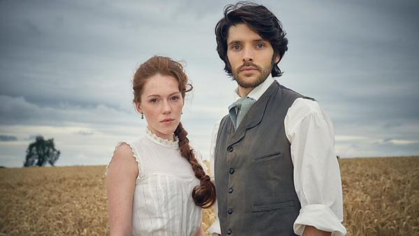 Colin Morgan and Charlotte Spencer in "The Living and the Dead". (Photo: BBC)