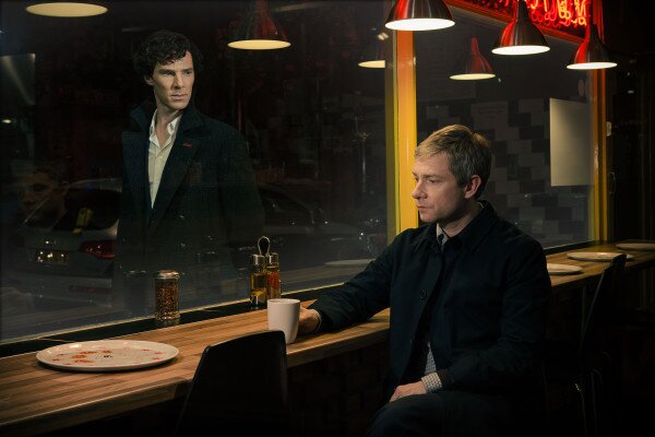 Sherlock and John and All the Feelings We're About to Have (Photo: Courtesy of (C)Robert Viglasky/Hartswood Films for MASTERPIECE)