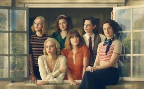 Shannon Watson as Unity Mitford, Joanna Vanderham as Diana Mitford, Orla Hill as Deborah Mitford, Zoe Brough as Jessica Mitford, Isobel Jesper Jones as Pamela Mitford, and Bessie Carter as Nancy Mitford in 'Outrageous'