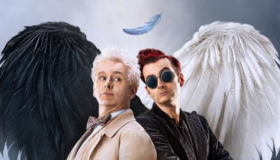 Picture shows: David Tennant and Michael Sheen as Crowley and Aziraphale in Good Omens 2's Key Art
