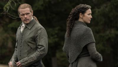Sam Heughan Catriona Balfe in "Outlander Season 6