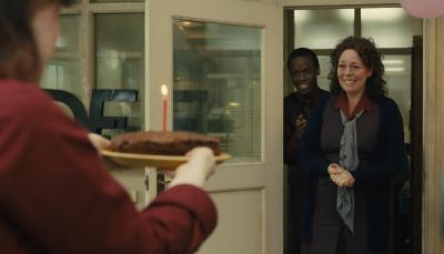 Picture shows: Steven (Michael Ward) and Hilary (Olivia Colman) in 'Empire of Light'