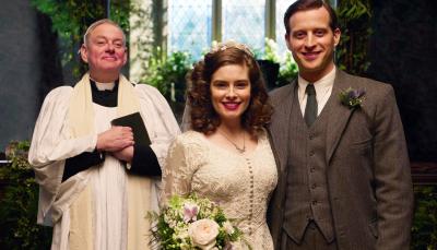 Picture shows: James Herriot (Nicholas Ralph) and Helen Alderson (Rachel Shenton) are getting married in All Creatures Great & Small Season 3