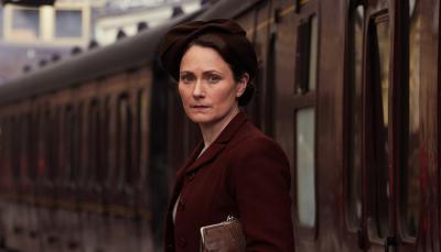 Picture shows: Audrey Hall (Anna Madeley) waits for Edward at the railway station. She's holding a white tin of shortbread she has made for him.