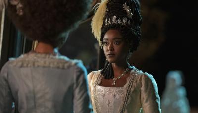 Arsema Thomas as the young Lady Danbury in "Queen Charlotte: A Bridgerton Story"