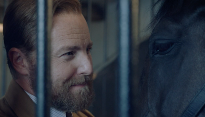 Picture shows: Siegfried (Samuel West) talks to River the horse.