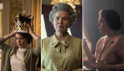 Claire Foy, Imelda Staunton, Olivia Colman as their three versions of Elizabeth in The Crown