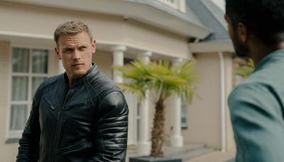 Sam Heughan in "The Couple Next Door"