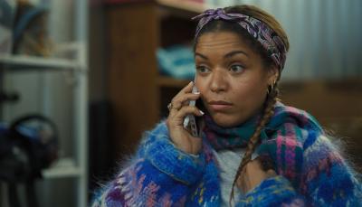 Antonia Thomas as Lisa on the phone in the middle of the night in 'Still Up'