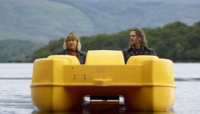 Nicola Walker as Annika and Jamie Sives as Michael ion a boat in 'Annika' Season 2