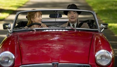 Lesley Manville as Susan Ryeland and Timothy McMullan as Atticus Pünd are on the road again in 'Moonflower Murders'