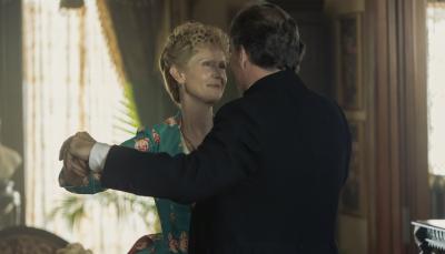 Cynthia Nixon as Ada Brooke Frote and Robert Sean Leonard as Reverend Luke Forte dance at home in 'The Gilded Age' Season 2