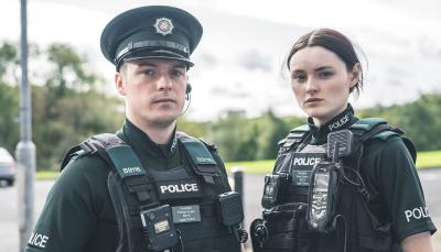 Nathan Braniff as Tommy Foster and Katherine Devlin as Annie Conlon in 'Blue Lights' Season 2
