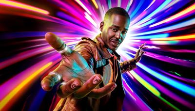 Ncuti Gatwa in a promotional poster for "Doctor Who"