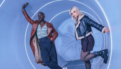 Ncuti Gatwa and Mililie Gibson in "Doctor Who"